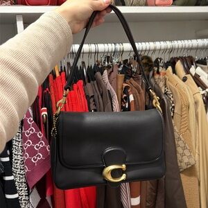 Coach Black Leather Shoulder Bag